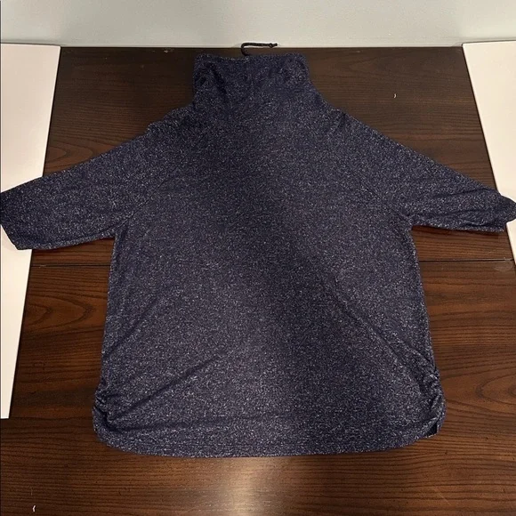 COIN 1804 Los Angeles Navy Heathered Cowl Neck Top Size XL –Soft Knit 3/4 Sleeve - Picture 4 of 6